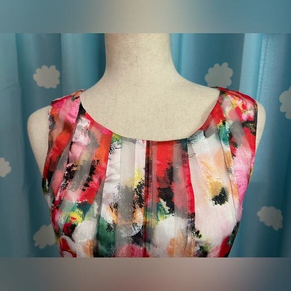 Everly translucent striped floral dress. S - Picture 2 of 5